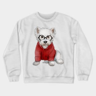 Hipster  Westie Red Sweater Crewneck Sweatshirt